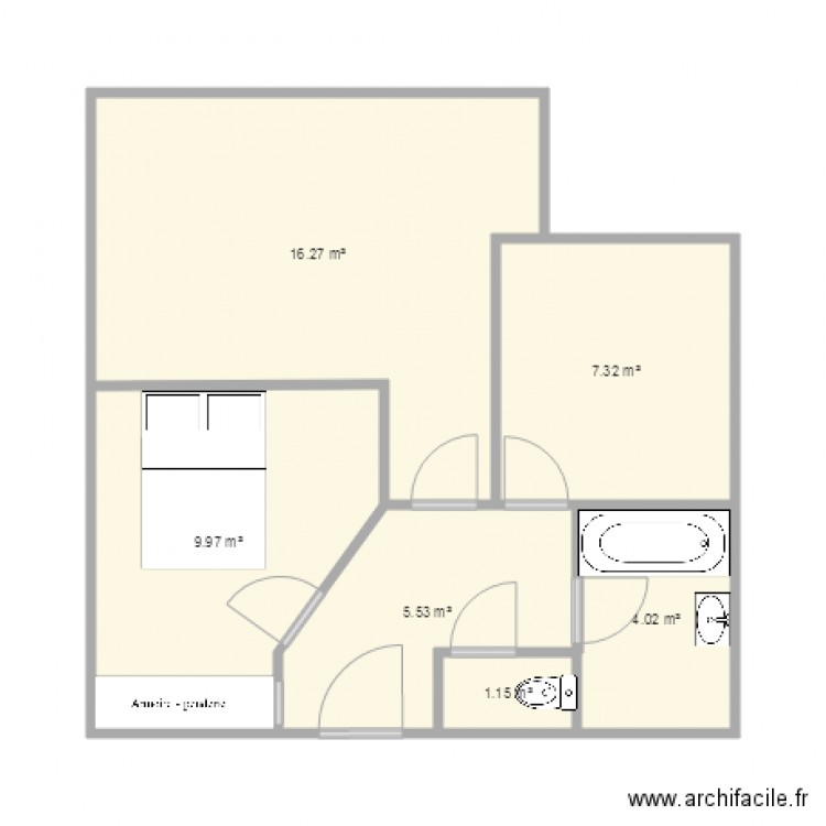 appartement apres. Plan de 0 pièce et 0 m2