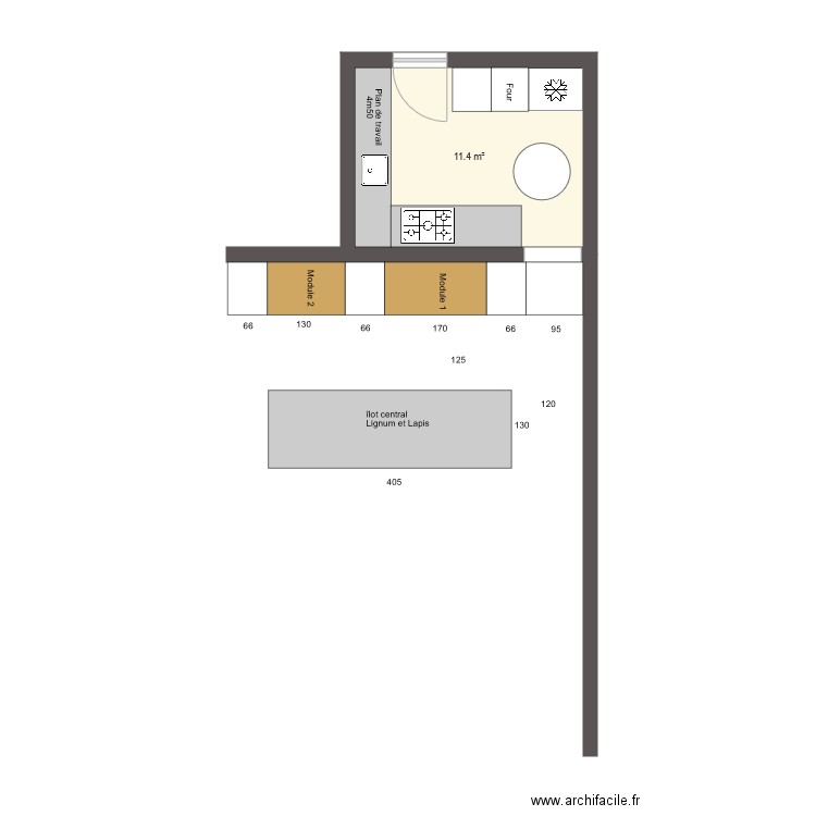 Loft105 Arclinea et arrière cuisine. Plan de 0 pièce et 0 m2