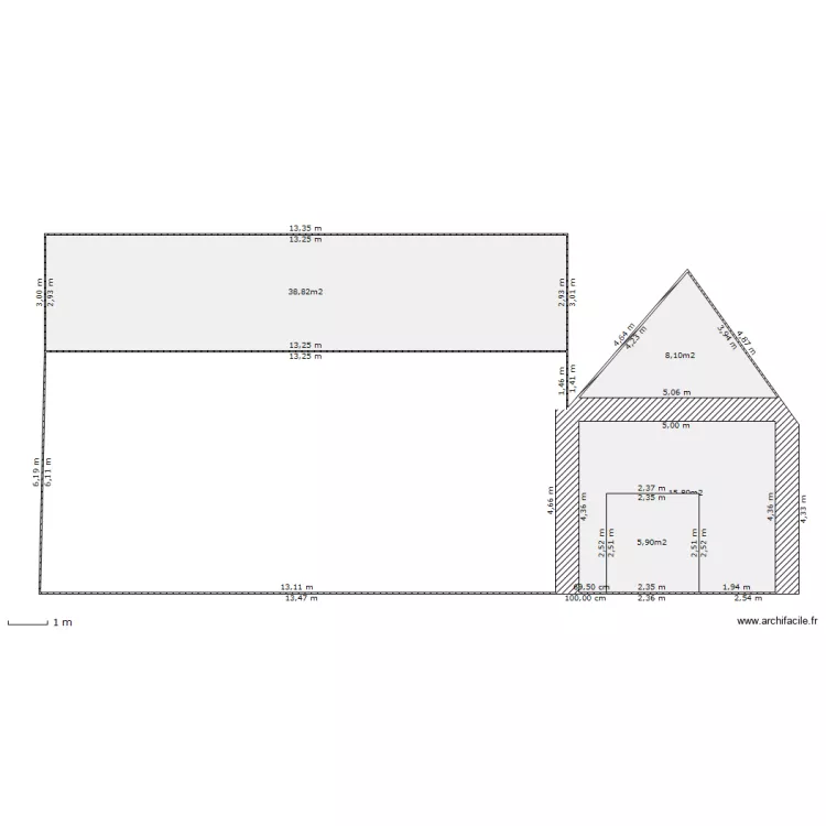 Bloc habitation stockage face. Plan de 