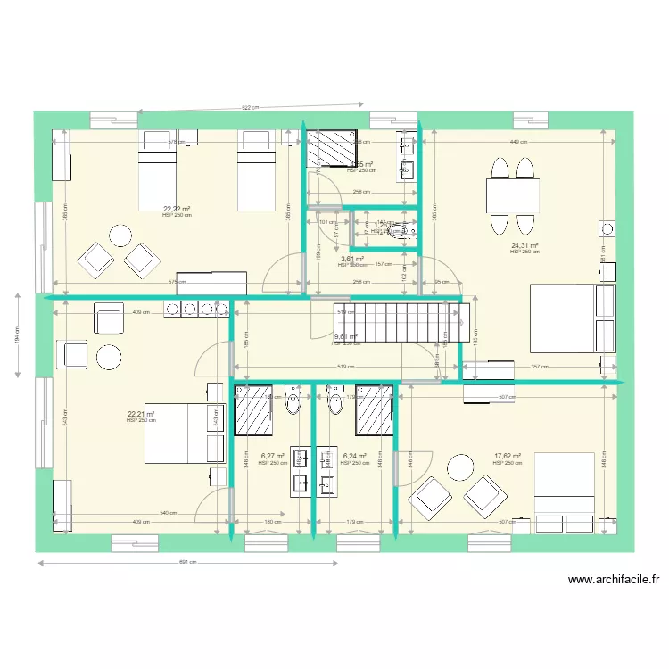 Caro modification Etage 4. Plan de 