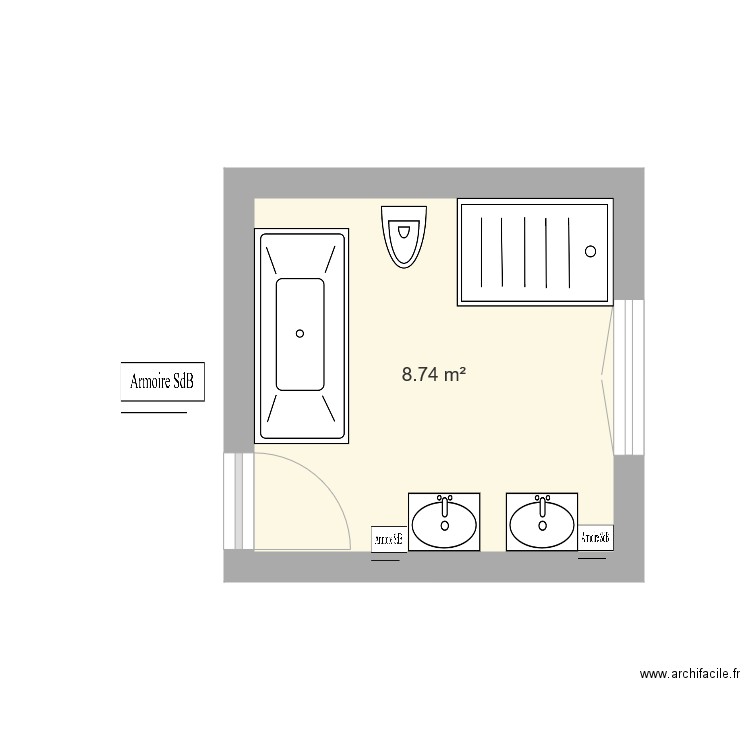 Salle de Bain ter. Plan de 0 pièce et 0 m2