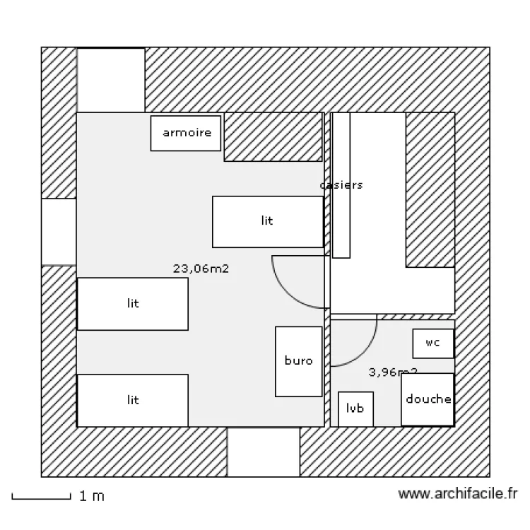 pratoucy premier_3lits. Plan de 