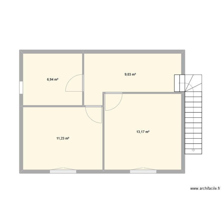 PLAN ETAGE. Plan de 4 pièces et 40 m2