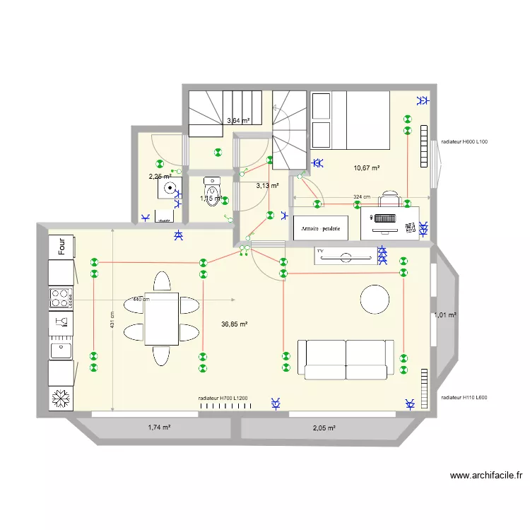 Appart 3eme Soignies 3 chambres. Plan de 