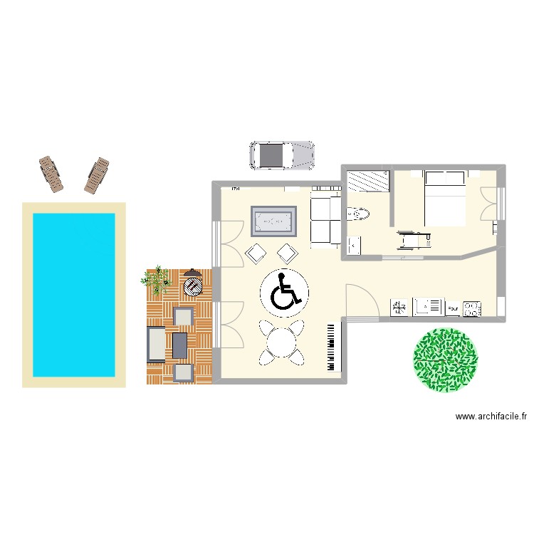 Archi cours 2. Plan de 2 pièces et 42 m2