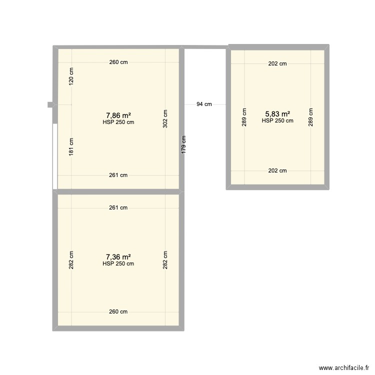 SOISS V1. Plan de 3 pièces et 21 m2