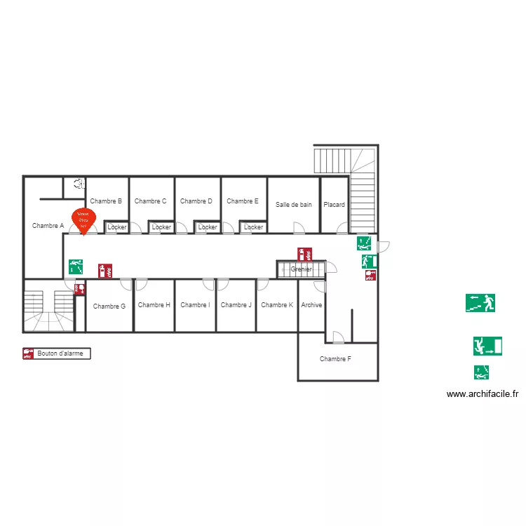 plan incendie. Plan de 