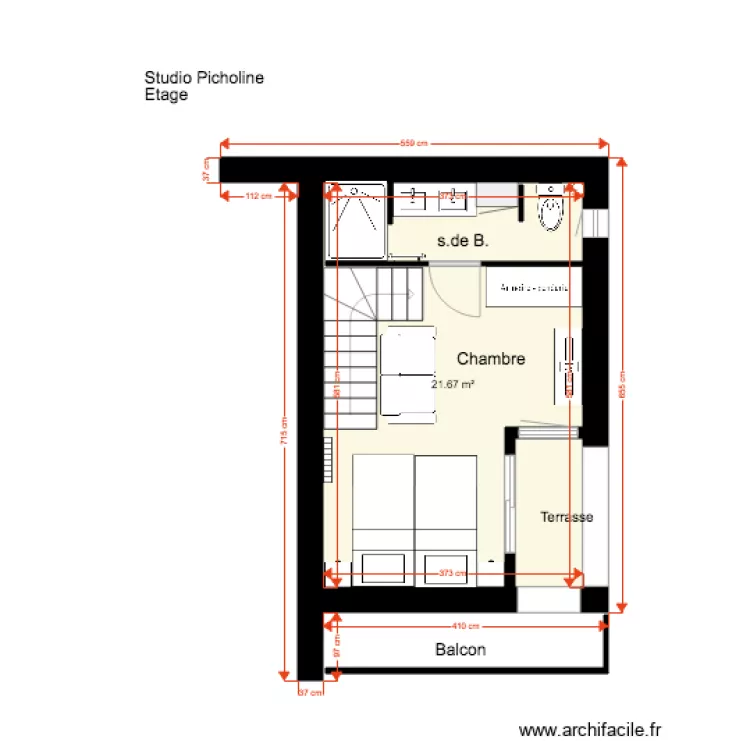 Studio Picholine Etage 2. Plan de 