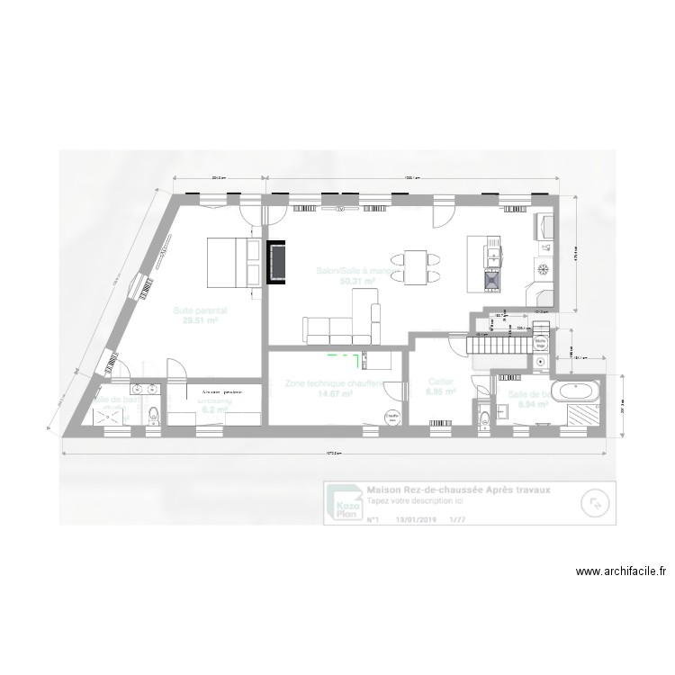 Maison Plombrie. Plan de 0 pièce et 0 m2