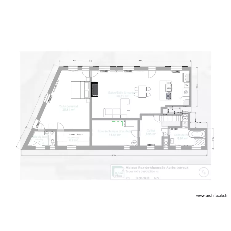 Maison Plombrie. Plan de 