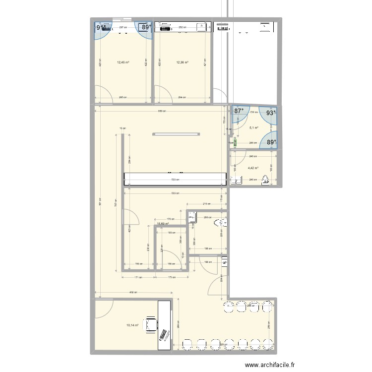 cabinet dentaire Barros/Brevet1. Plan de 7 pièces et -3 m2