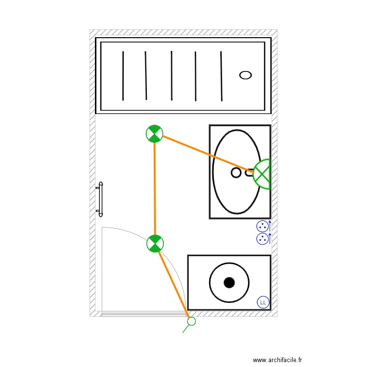 SALOU Salle de bain. Plan de 0 pièce et 0 m2