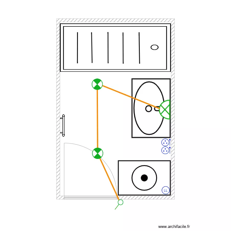 SALOU Salle de bain. Plan de SALOU Salle de bain. Plan de