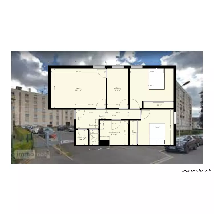 appartement bary 15  am&eacute;nagement . Plan de 