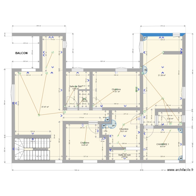 1er NIVEAU projet 3T2. Plan de 0 pièce et 0 m2