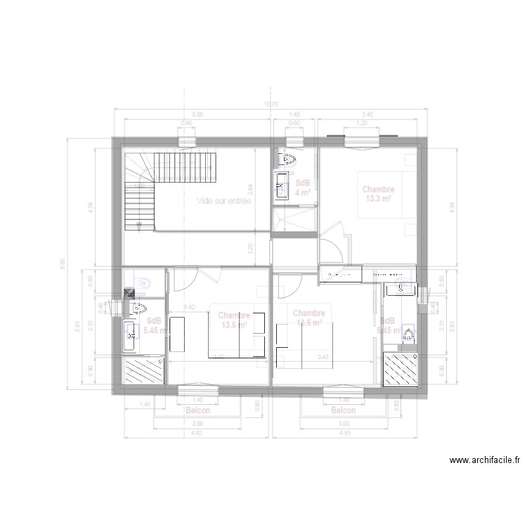 1er etage suite. Plan de 0 pièce et 0 m2