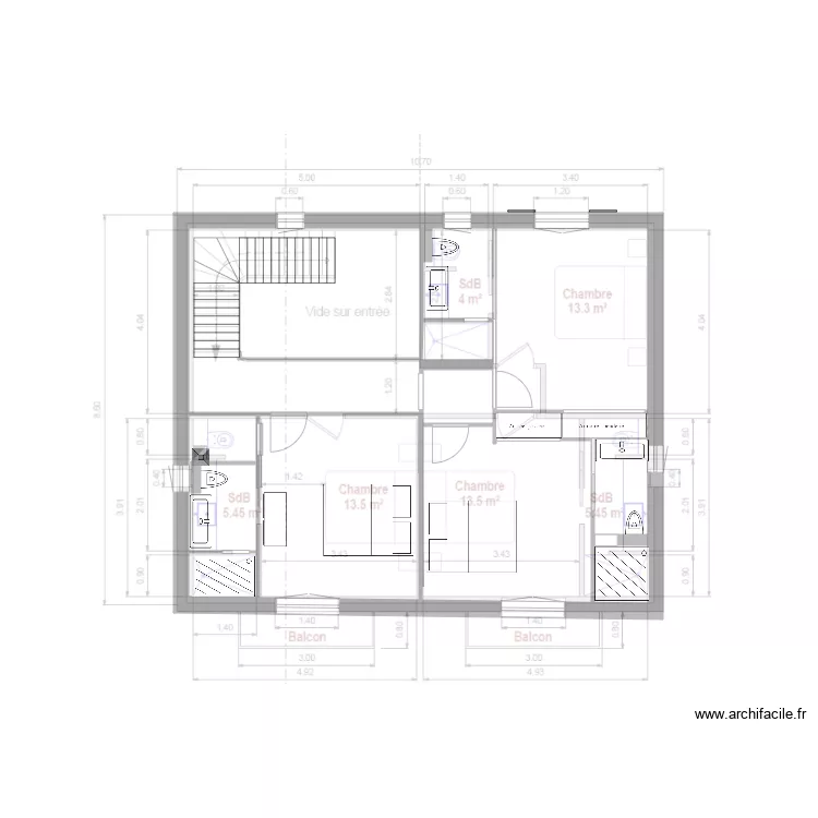 1er etage suite. Plan de 