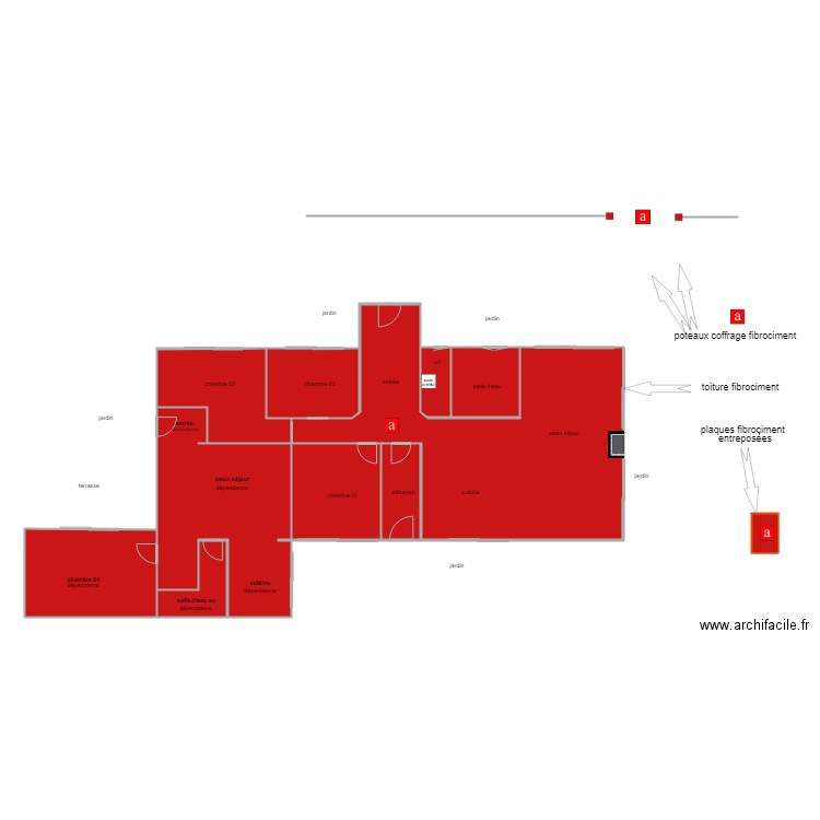 croisé. Plan de 0 pièce et 0 m2