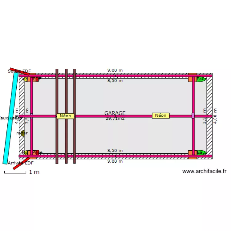 Garage extérieur. Plan de Garage extérieur. Plan de