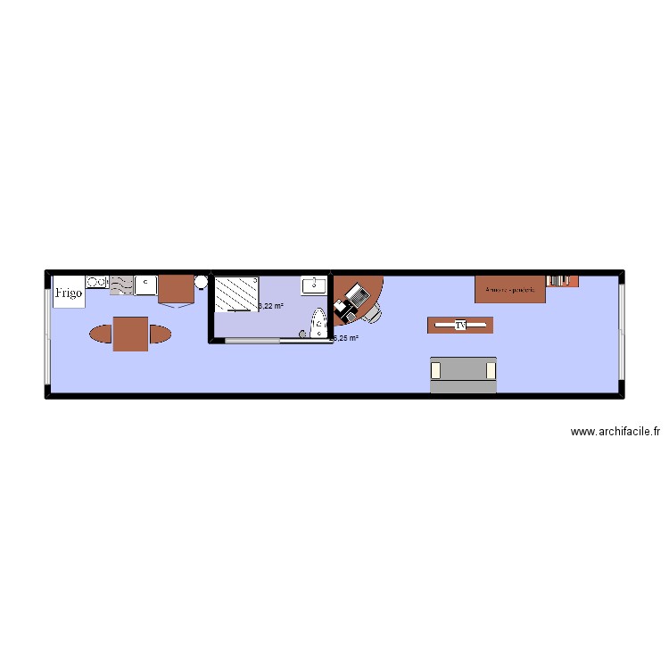 container pour étudiant. Plan de 0 pièce et 0 m2
