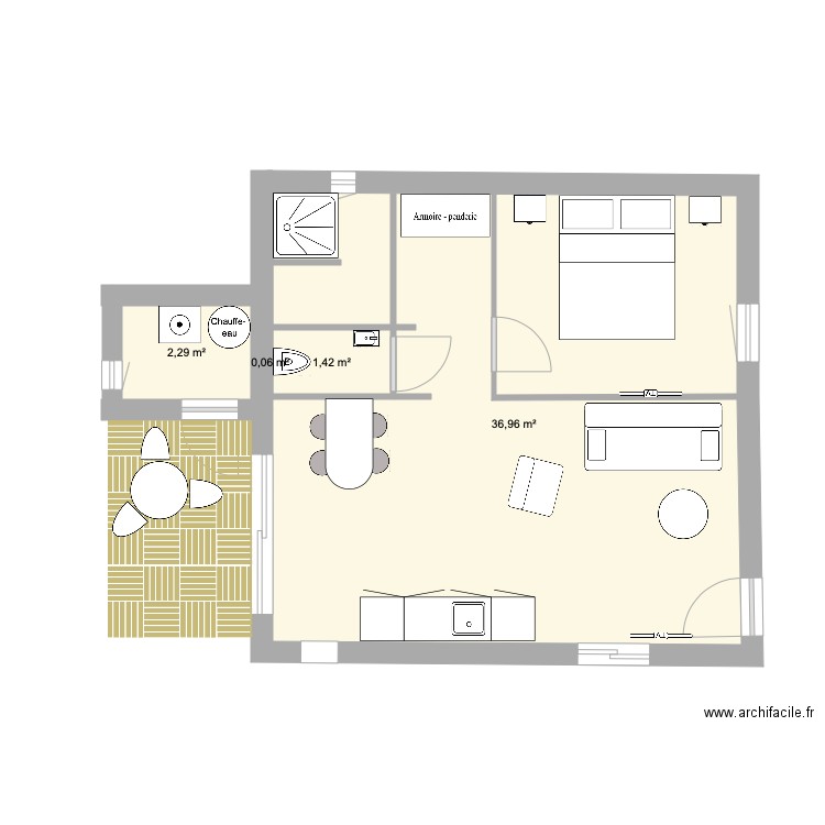 petite maison 3. Plan de 4 pièces et 41 m2