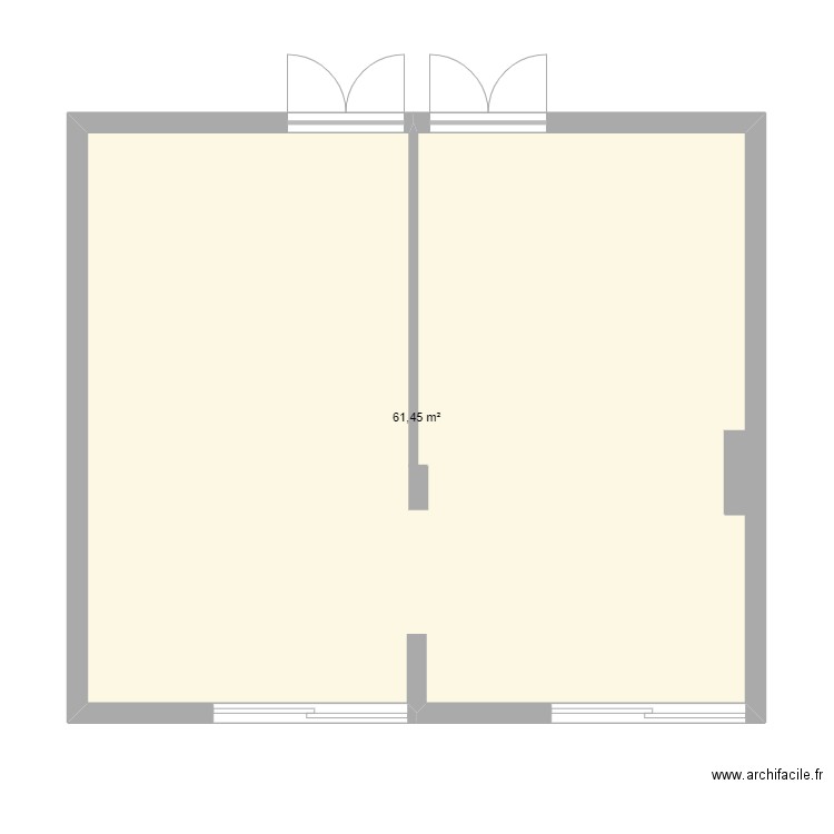 87 Santé | Local communs au rez-de-chaussée. Plan de 1 pièce et 61 m2