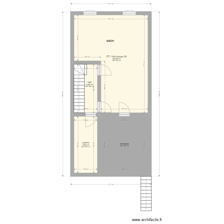 Et 1 bld meuse 28. Plan de 4 pièces et 63 m2