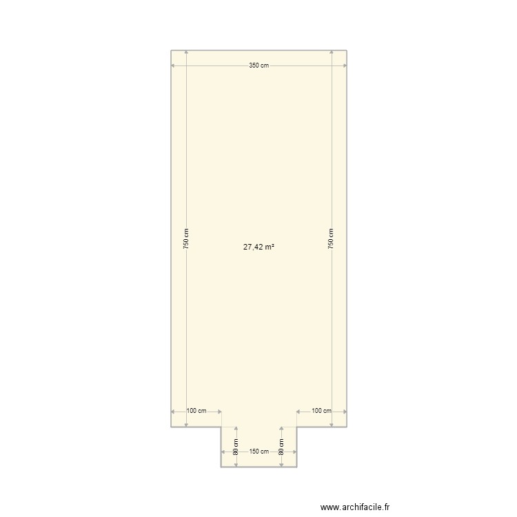 Piscine dimension origine. Plan de 1 pièce et 27 m2