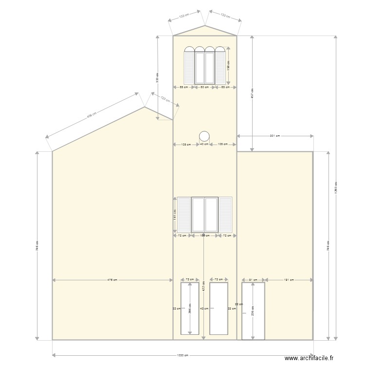 PLAN DE FACADE Nord. Plan de 0 pièce et 0 m2