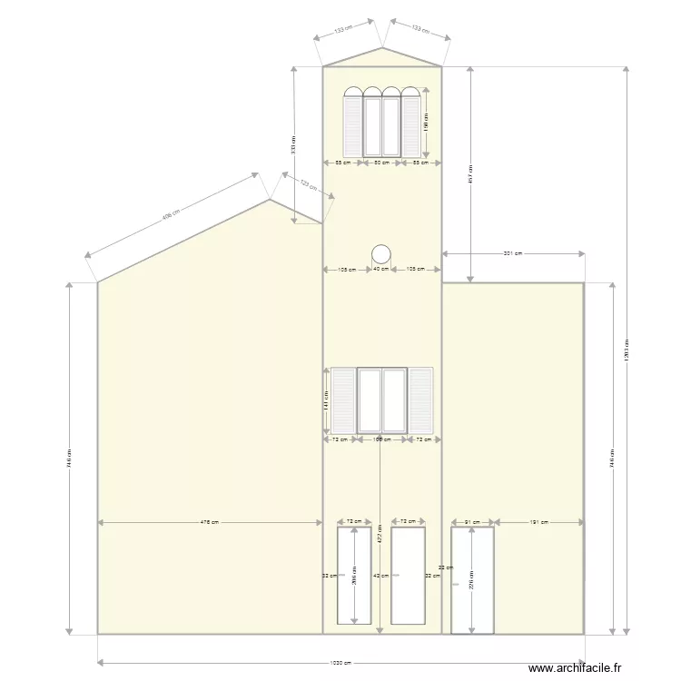 PLAN DE FACADE Nord. Plan de 