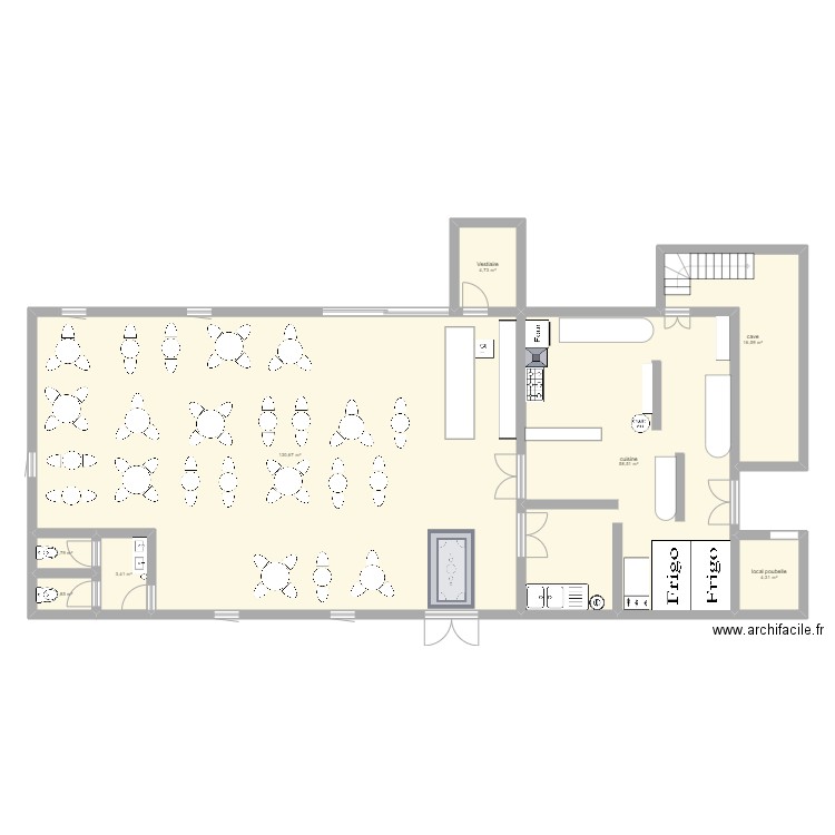 PLAN PAUL CZAJ. Plan de 8 pièces et 222 m2