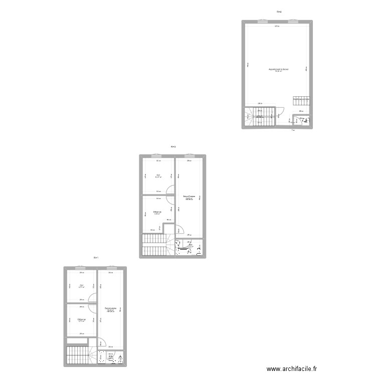 Pannessac R+1+3+4. Plan de 0 pièce et 0 m2