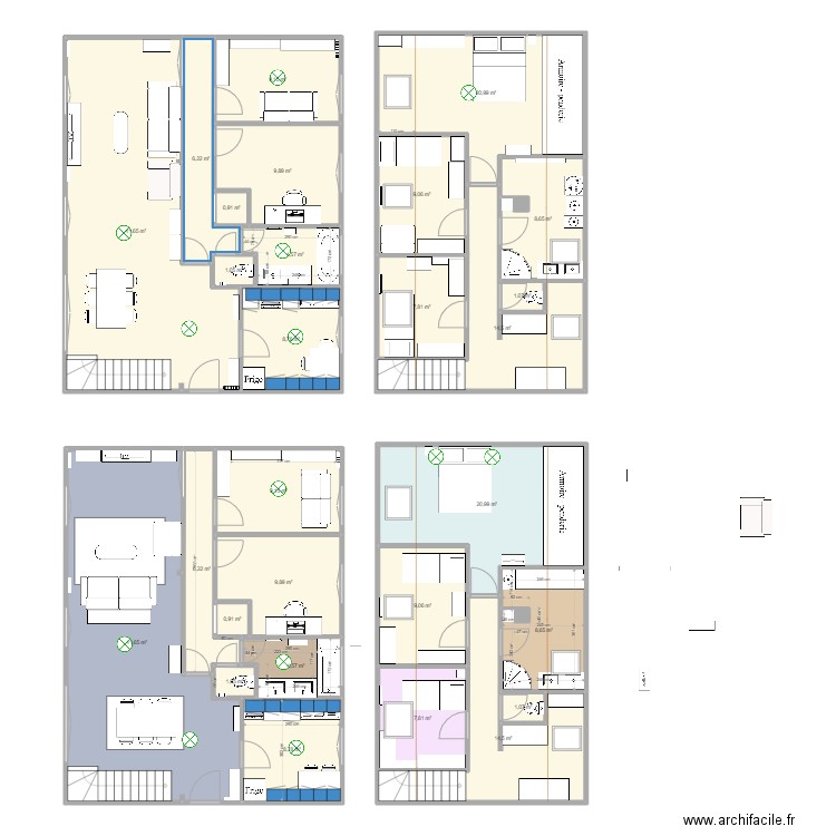 MAISON DES PINTO. Plan de 30 pièces et 289 m2