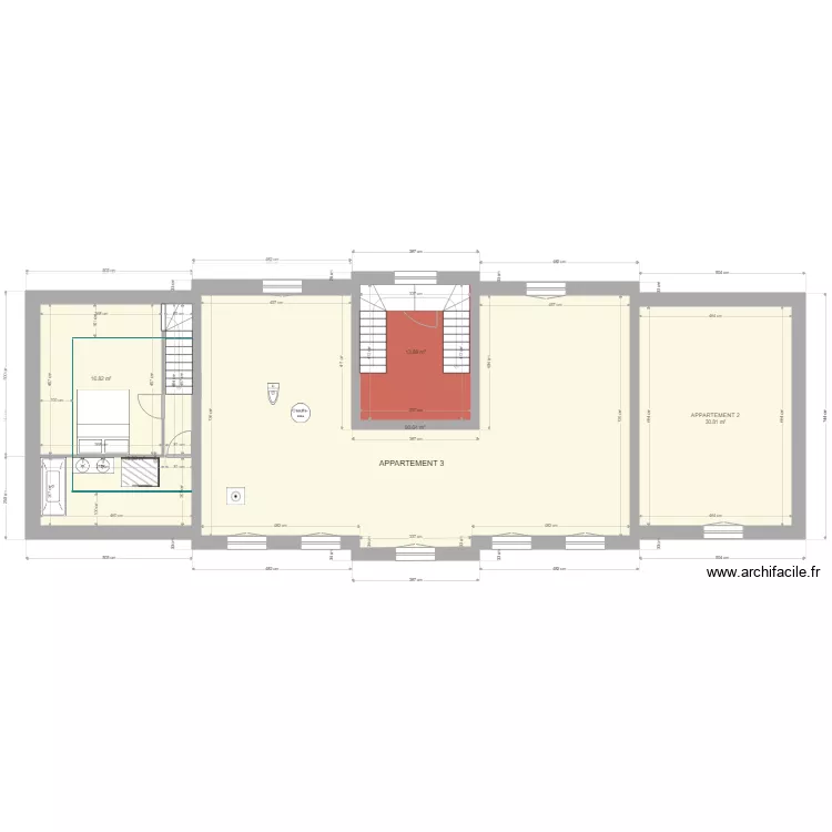 maison yvetot 1er etage ERDF nouveau. Plan de 