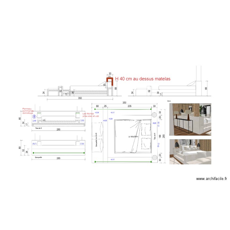 chambre lit elec. Plan de 0 pièce et 0 m2