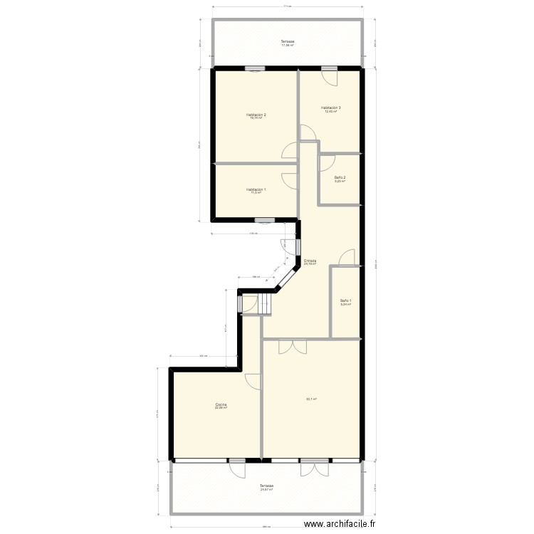 Planta Baja Cala Gamba. Plan de 10 pièces et 174 m2