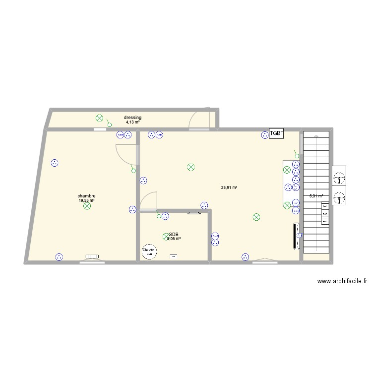 devis labrillannes. Plan de 5 pièces et 60 m2