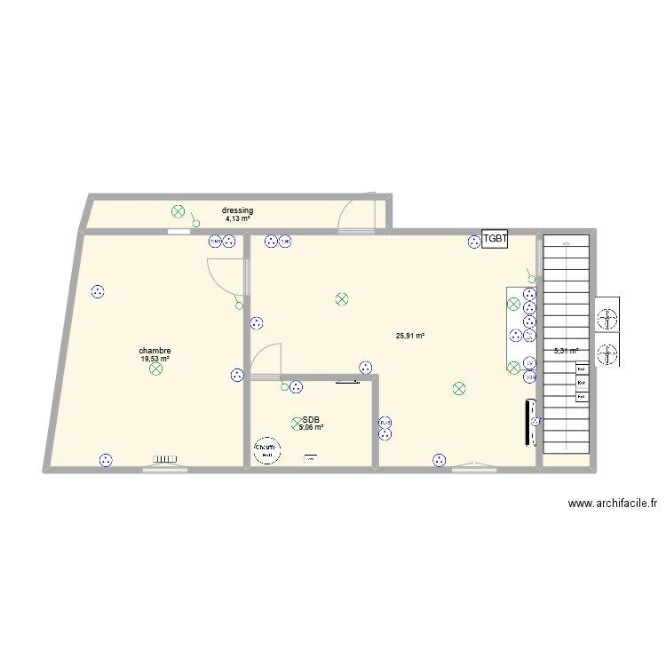 devis labrillannes. Plan de 5 pièces et 32 m2