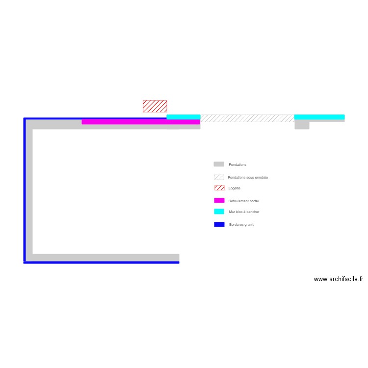 ParkingPortailFondationsMursBordures. Plan de 0 pièce et 0 m2