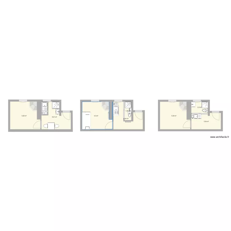 Studio 17m2 14e réno. Plan de Studio 17m2 14e réno. Plan de