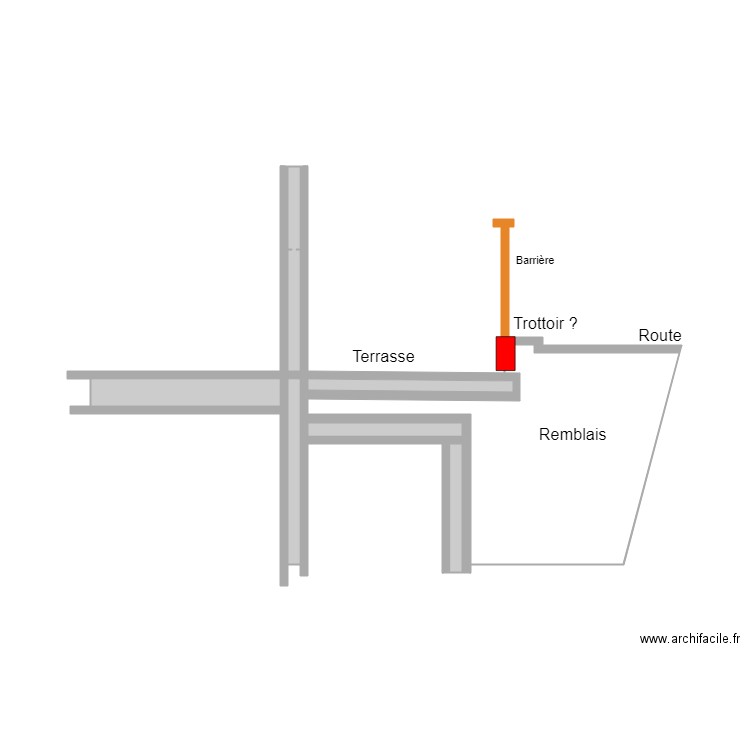 Terrasse route 1. Plan de 0 pièce et 0 m2