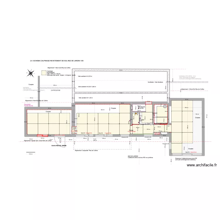 2.6 -SCHEMA CALPINAGE REV&Euml;TEMENT SOL REZ DE JARDIN 1/50. Plan de 
