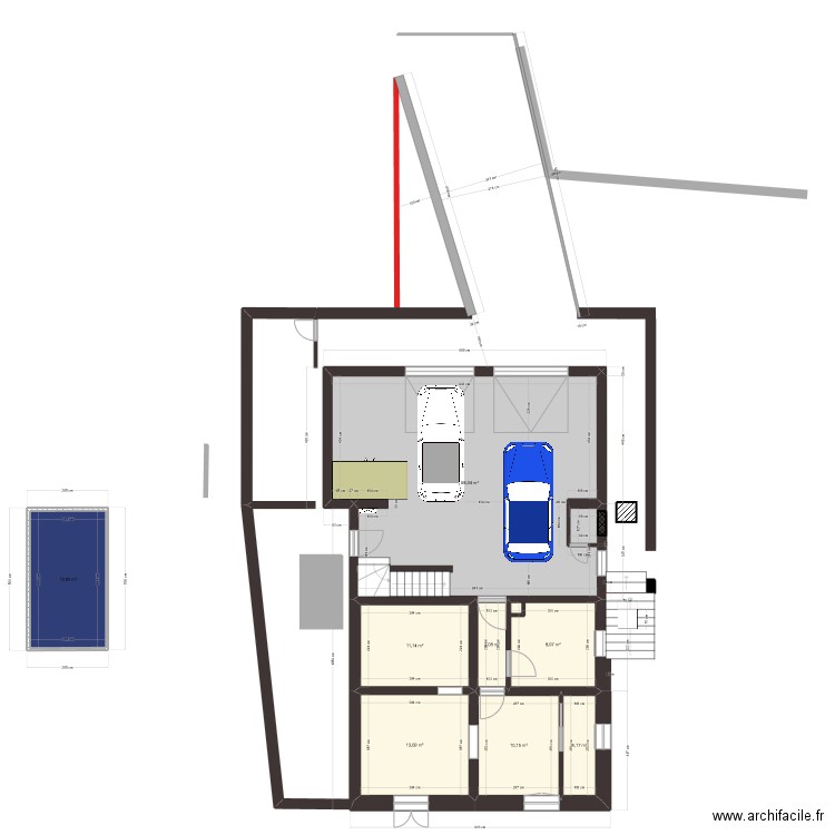 ssol1. Plan de 8 pièces et 132 m2