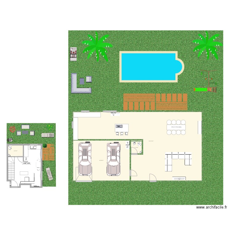 vert le petit jardin . Plan de 0 pièce et 0 m2