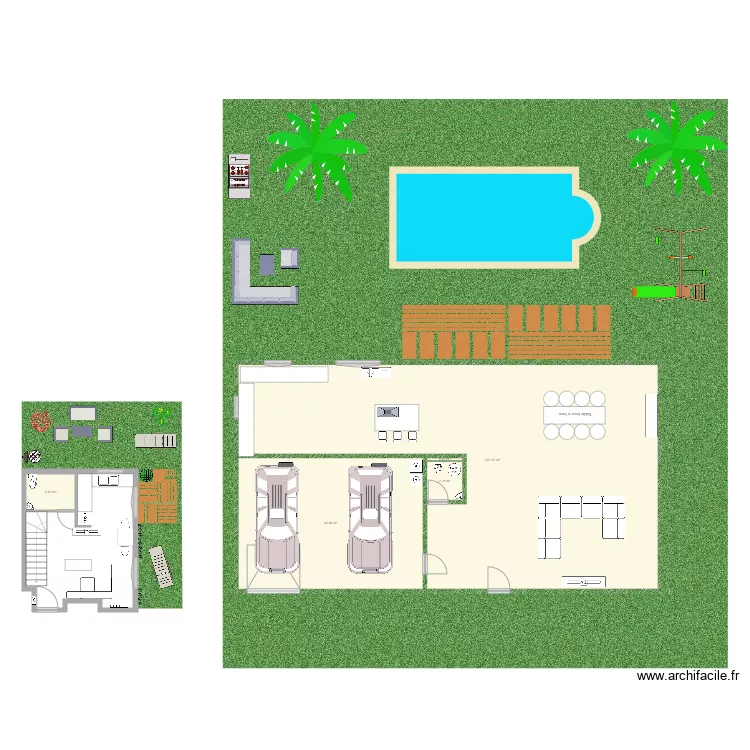 vert le petit jardin . Plan de 
