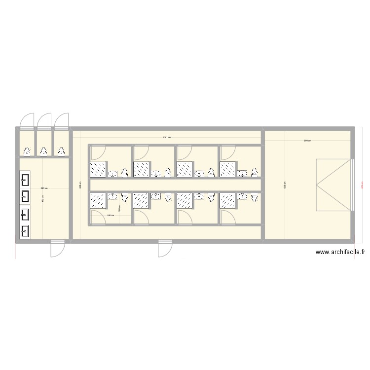 SILENCE MIDI PROJET SANITAIRES EXT. Plan de 0 pièce et 0 m2