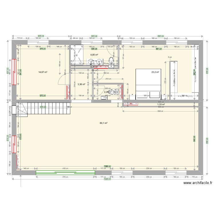 rdc maison lindar version clim. Plan de 8 pièces et 110 m2