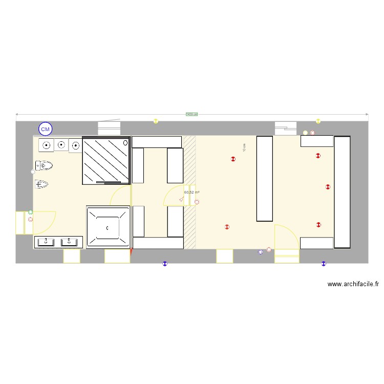 sdb der. Plan de 0 pièce et 0 m2