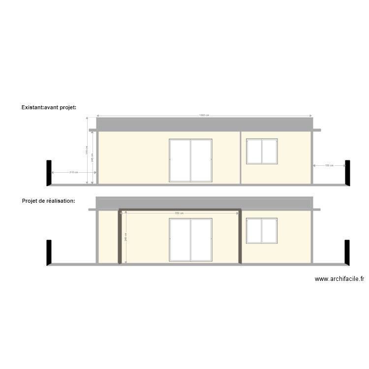 Facade Sud. Plan de 0 pièce et 0 m2