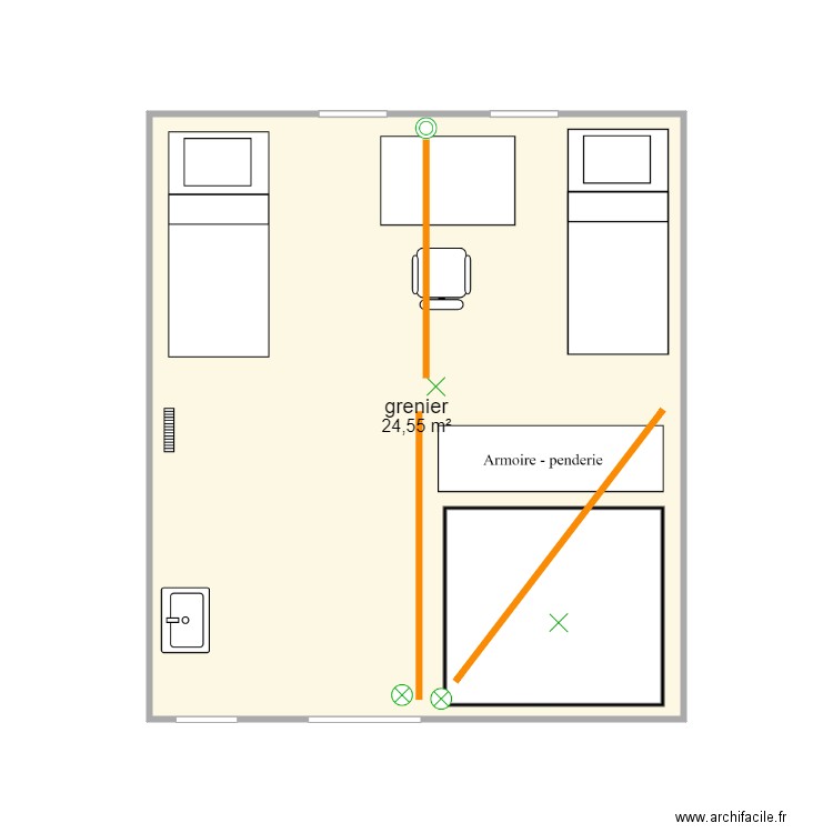 Grenier. Plan de 0 pièce et 0 m2